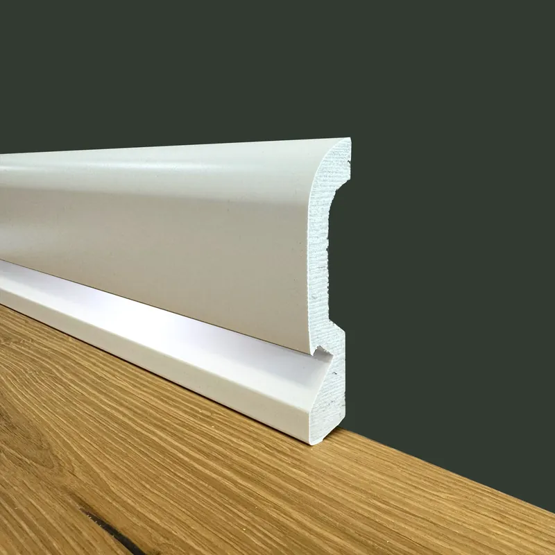 Jetzt Kaufen SERIENENDE pro Meter Sockelleiste "BC PREDISPOSIZIONE LED" aus weißem polystrukturiertem Duropolymer 100x18 (Preis pro Meter)