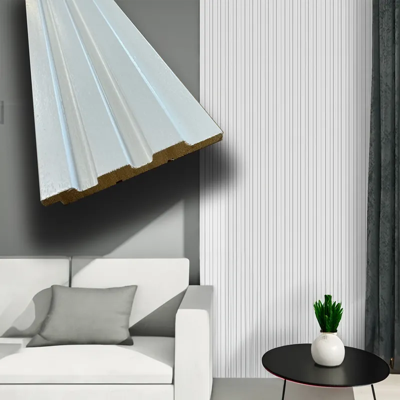 1,12 qm Paket (4 Stäbe 11x100x2800mm) Verkleidung Wand lamelli Holz meilen "MASS ELLO LACCATO WHITE" Expressversand