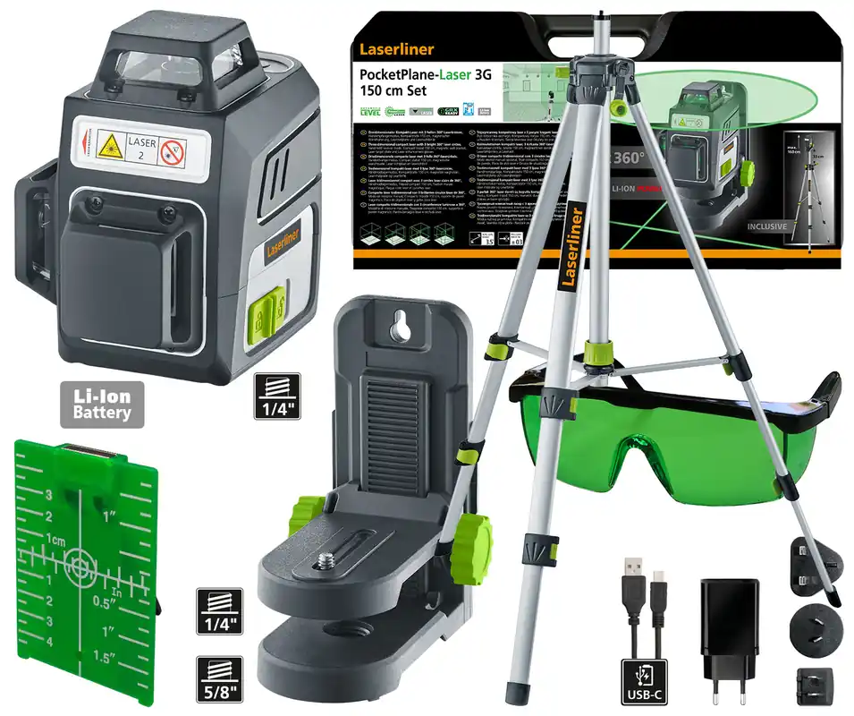 Aktuell Laserliner Kreuzlinienlaser PocketPlane-Laser 3G Set + Kompaktstativ + Zubehör